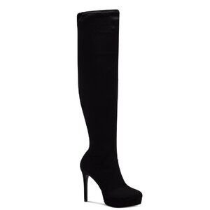 Thalia Sodi Women's Black 1 Platform Padded Clarissa Almond Toe Stiletto Zip-up